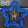 Blue Star Christmas Wreath (Border Terrier - Gold)